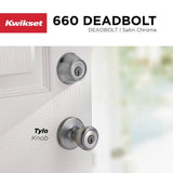 660 Series Satin Chrome Single Cylinder Deadbolt - Super Arbor