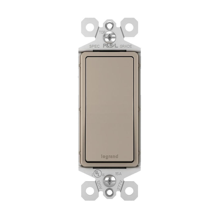 radiant 15 Amp 120 Volt Single-Pole Rocker Light Switch, Nickel - Super Arbor