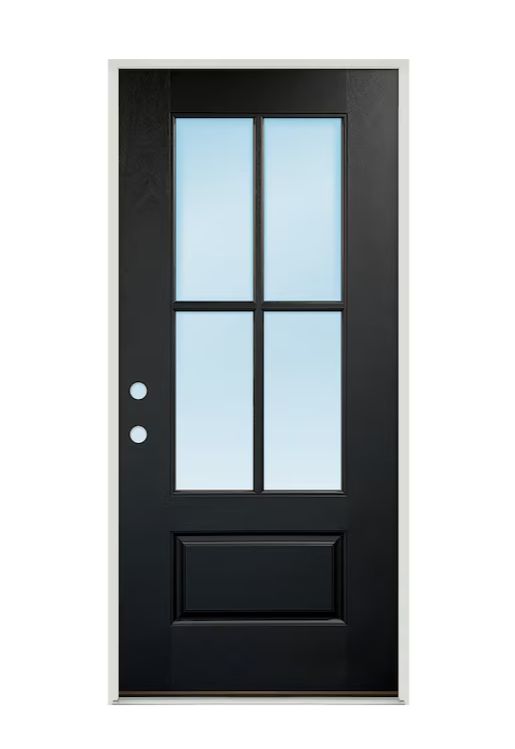 Greatview Doors 36-in x 80-in Fiberglass 3/4 Lite Right-Hand Inswing Fiberglass Painted Prehung Door Front Door Insulating Core