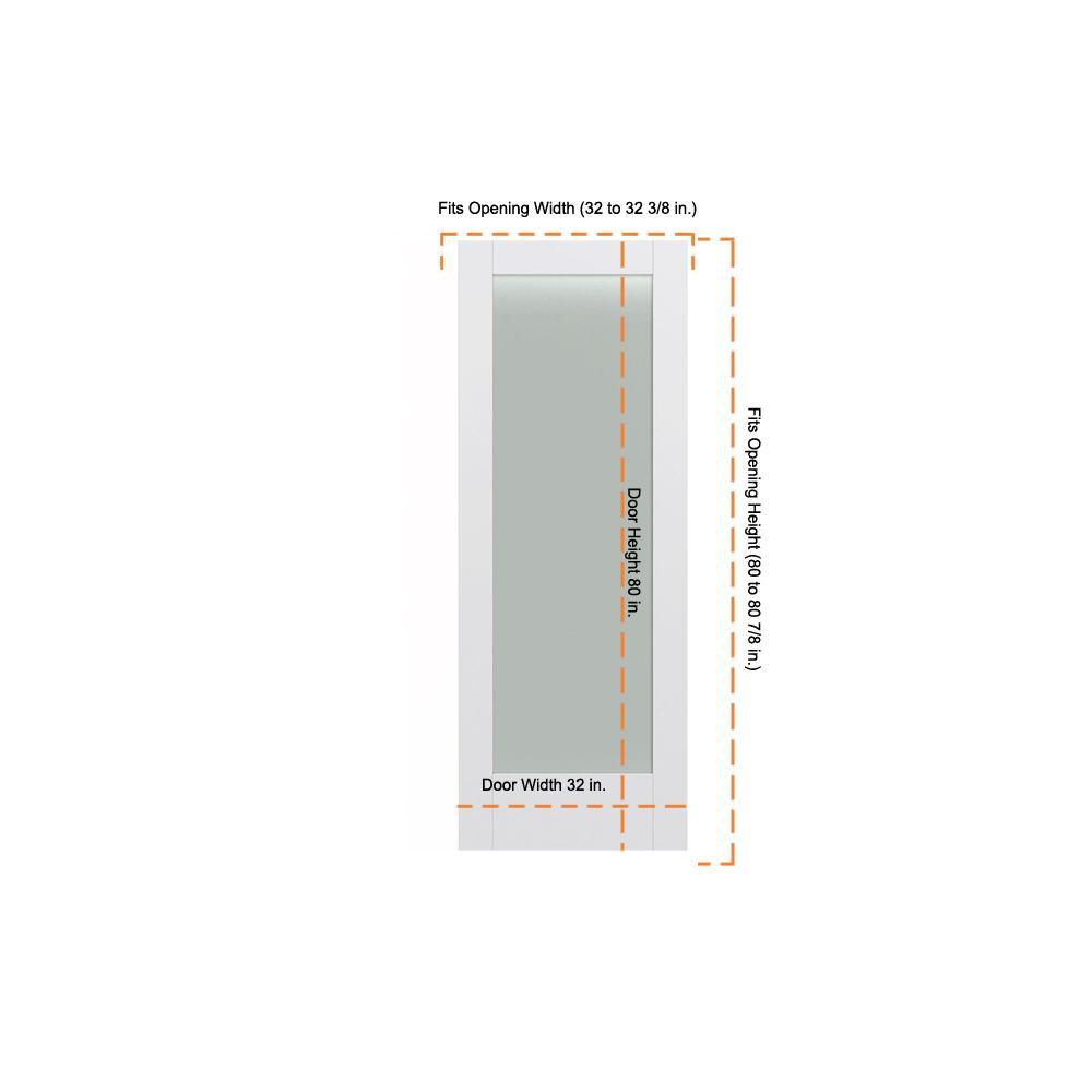 32 in. x 80 in. MODA Primed PMT1011 Solid Core Wood Interior Door Slab w/Translucent Glass - Super Arbor