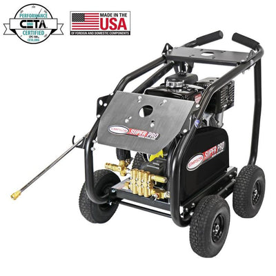 Simpson Super Pro Roll-Cage 4200 PSI at 4.0 GPM HONDA GX390 with AAA Triplex Pump Cold Water Belt Drive Gas Pressure Washer