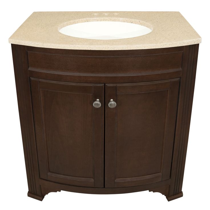 Style Selections Delyse 30.75-in Auburn Single Sink Bathroom Vanity with Cappuccino Solid Surface Top