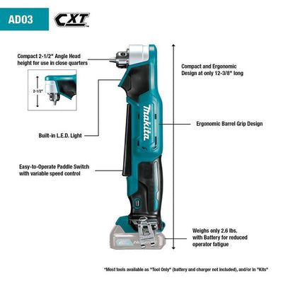12-Volt MAX CXT Lithium-Ion Cordless 3/8 in. Right Angle Drill Kit (2.0 Ah)
