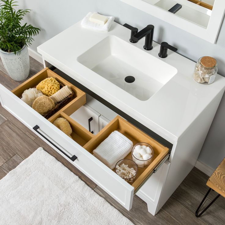 Style Selections Potter 36-in White Single Sink Bathroom Vanity with White Cultured Marble Top