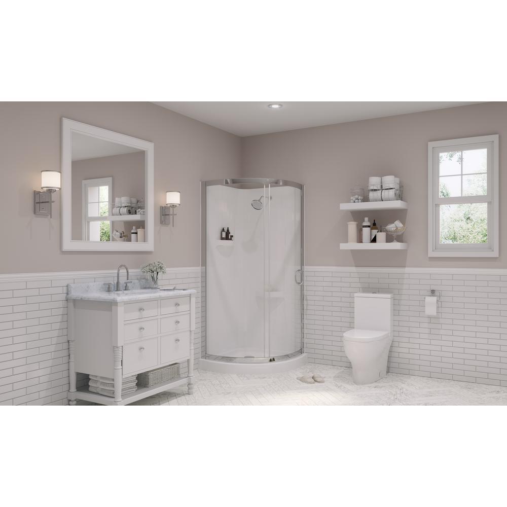 Breeze 34 in. L x 34 in. W x 76 in. H Corner Shower Kit with Reversible Sliding Door and Shower Base - Super Arbor