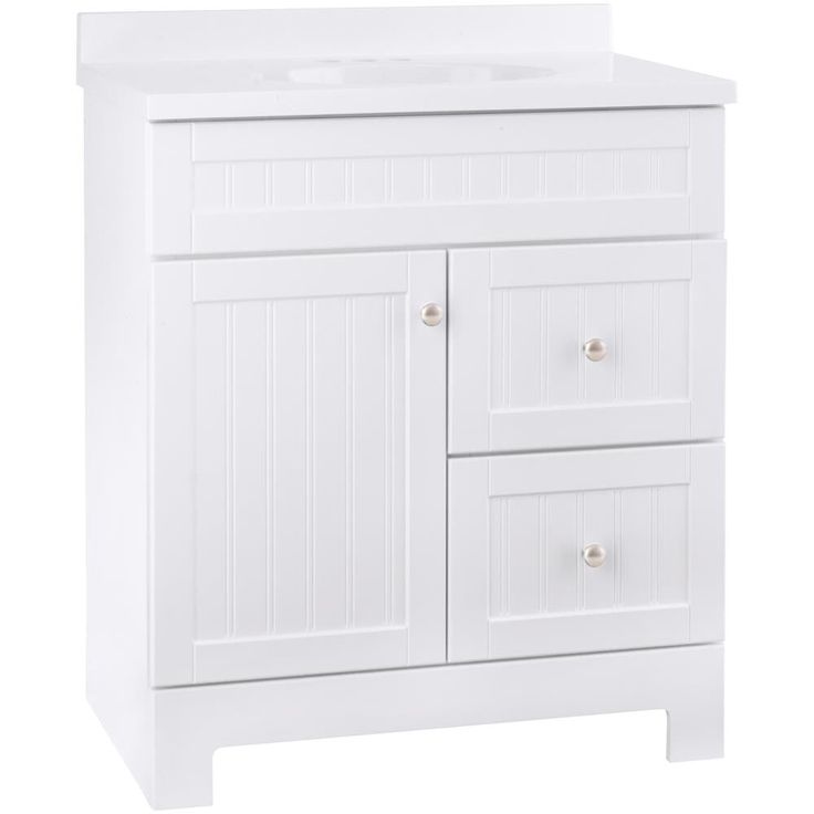 Style Selections Ellenbee 30.5-in White Single Sink Bathroom Vanity with White Cultured Marble Top