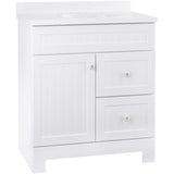 Style Selections Ellenbee 30.5-in White Single Sink Bathroom Vanity with White Cultured Marble Top