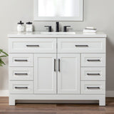 Style Selections Cauley 48-in White Single Sink Bathroom Vanity with White Cultured Marble Top