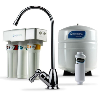 OptimH2O Reverse Osmosis Claryum Under-Counter Water Filtration System with Chrome Finish Faucet