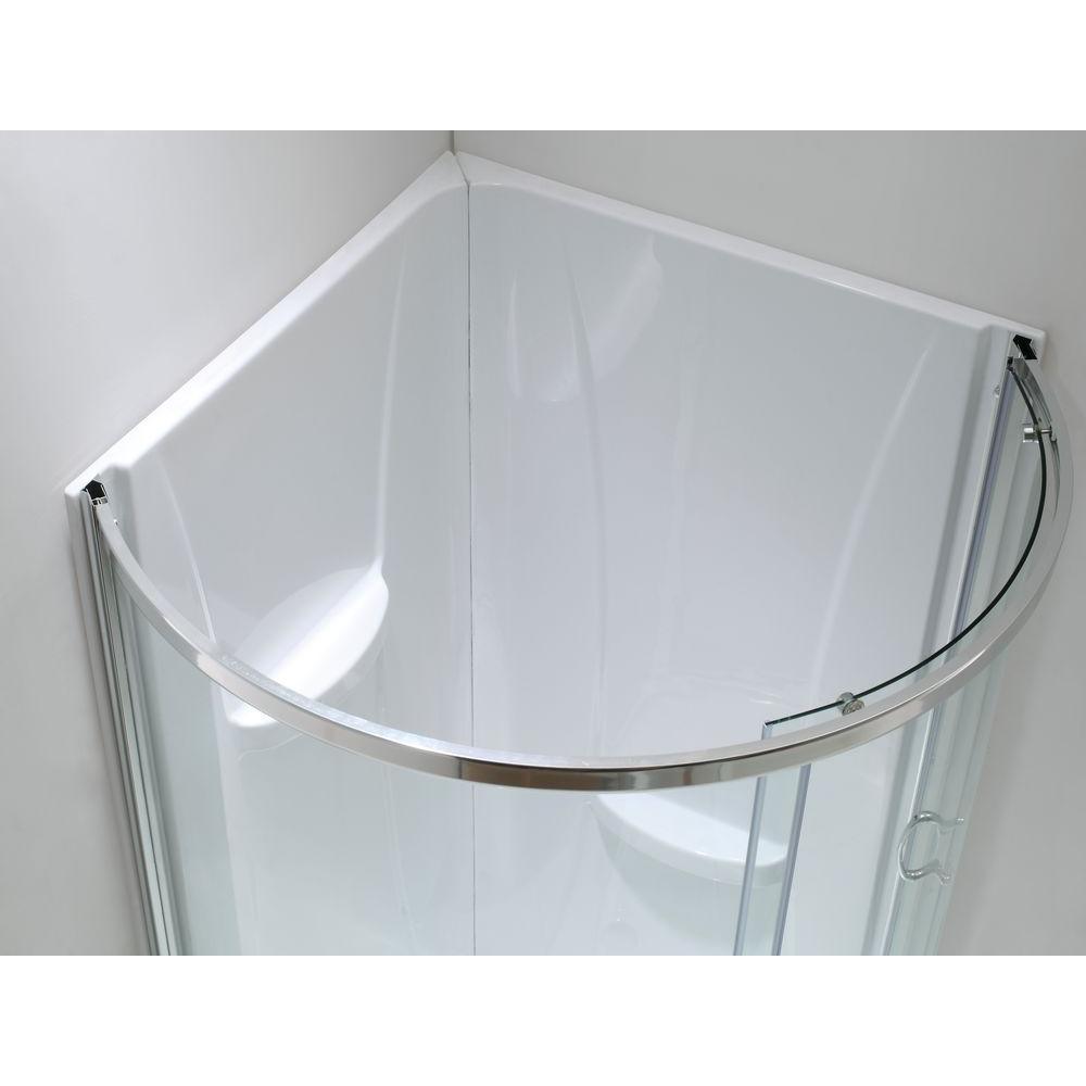 Breeze 32 in. L x 32 in. W x 76 in. H Corner Shower Kit with Reversible Sliding Door and Shower Base - Super Arbor