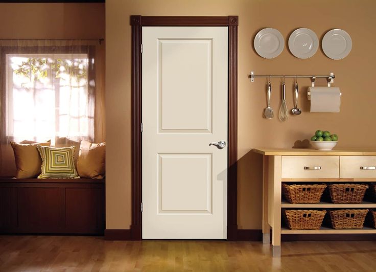 ReliaBilt 30-in x 80-in White 2-Panel Square Hollow Core Primed Molded Composite Slab Door