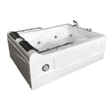 Mimi with heater 68 in. Acrylic Center Drain Corner Alcove Whirlpool Bathtub in White - Super Arbor