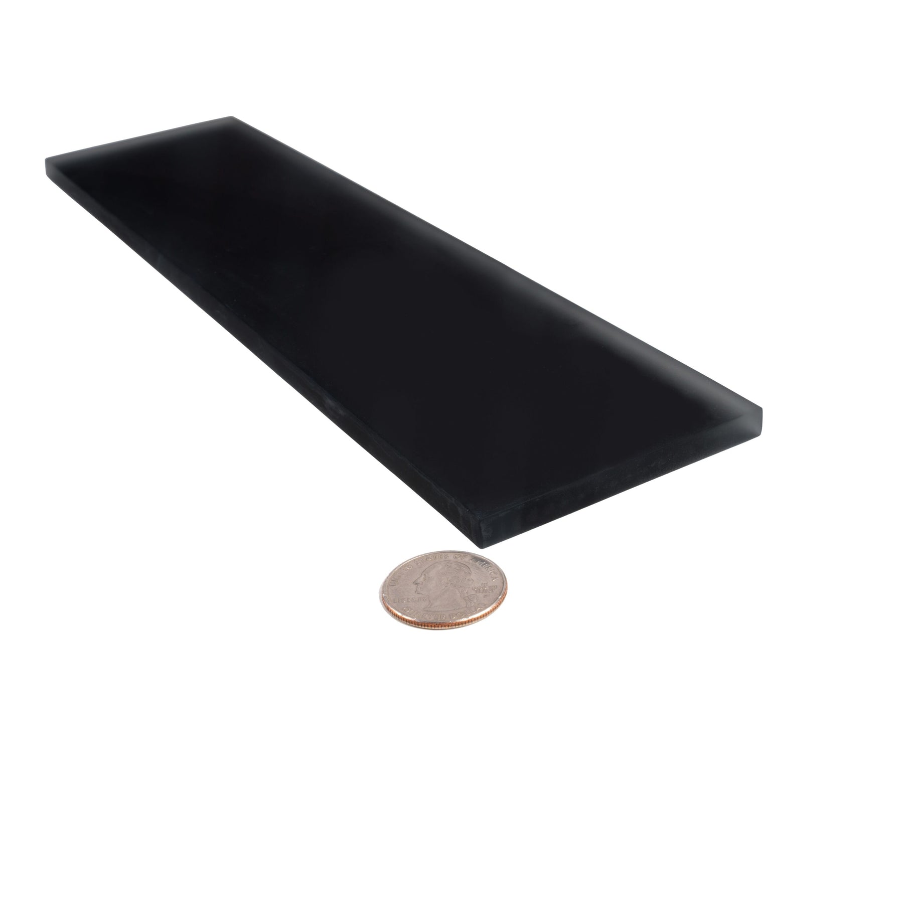 Apollo Tile (Sample) Wall Tile Black 4in x 6in Matte Glass Subway Wa