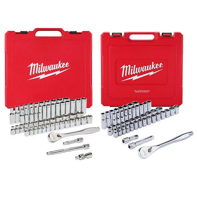 3/8 in. and 1/2 in. Drive SAE/Metric Ratchet and Socket Mechanics Tool Set (103-Piece) - Super Arbor