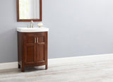 Style Selections Morecott 23.75-in Chocolate Single Sink Bathroom Vanity with White Vitreous China Top