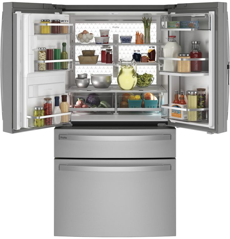 GE Profile 27.9 cu. ft. Smart 4-Door French Door Refrigerator with Door in Door in Fingerprint Resistant Stainless Steel