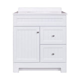 Style Selections Ellenbee 30.5-in White Single Sink Bathroom Vanity with White Cultured Marble Top