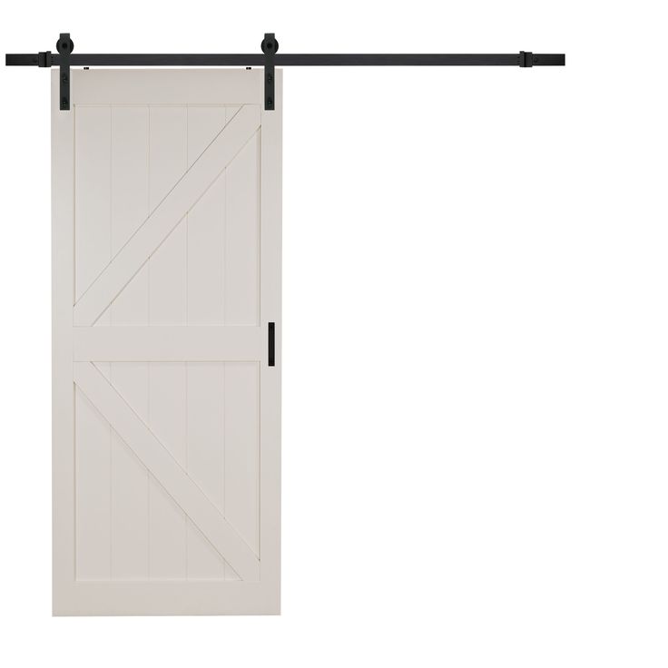 RELIABILT 42-in x 84-in White Primed K-frame Mdf Single Bypass Barn Door (Hardware Included)