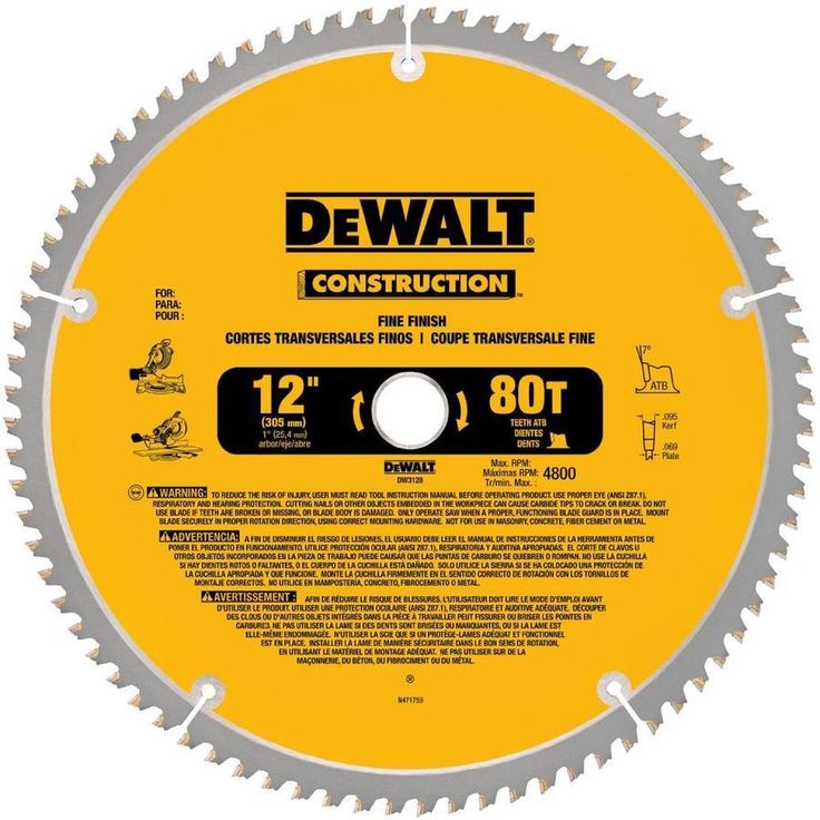 DEWALT Construction 2-Pack 12-in Set-Tooth Segmented Carbide Miter/Table Saw Blade Set