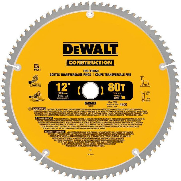 DEWALT Construction 2-Pack 12-in Set-Tooth Segmented Carbide Miter/Table Saw Blade Set