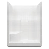 Everyday 60 in. x 36 in. x 76 in. 1-Piece Shower Stall with Left Seat and Center Drain in White