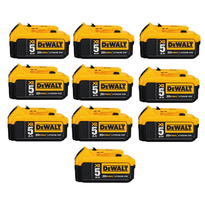 20-Volt MAX XR Premium Lithium-Ion 5.0Ah Battery Pack (10-Pack)