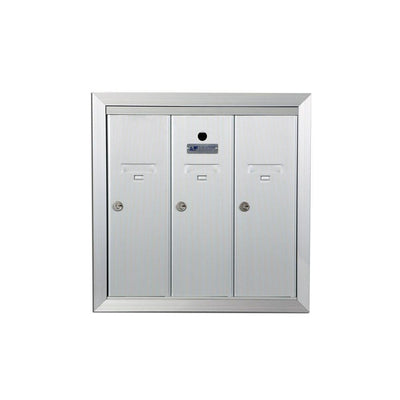 1250 Vertical Series 3-Compartment Aluminum Recess-Mount Mailbox - Super Arbor