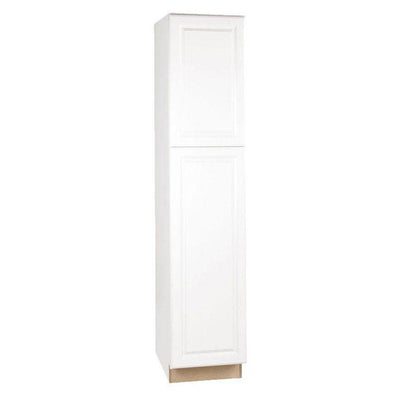 Hampton Assembled 18x84x24 in. Pantry Kitchen Cabinet in Satin White