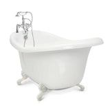 Chelsea 60 in. Acrylic Slipper Clawfoot Bathtub Package in White with Old Bronze Imperial Feet and Deck Mount Faucet - Super Arbor