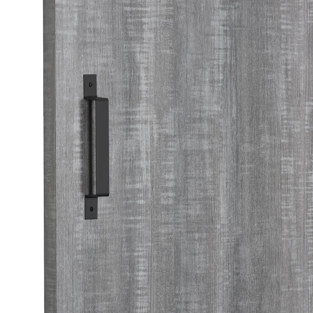 43 in. x 84 in. Weathered Char 8204-16 Solid Core Wood Flush Barn Door with Sliding Door Hardware Kit - Super Arbor