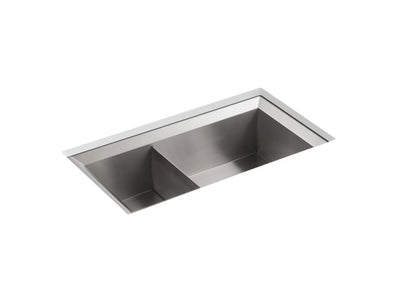 KOHLER Poise 33 in. Undermount Double Bowl Stainless Steel Kitchen Sink