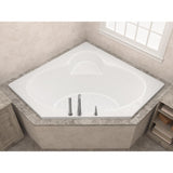 Malachite 5 ft. Acrylic Center Drain Corner Drop-in Non-Whirlpool Bathtub in White - Super Arbor