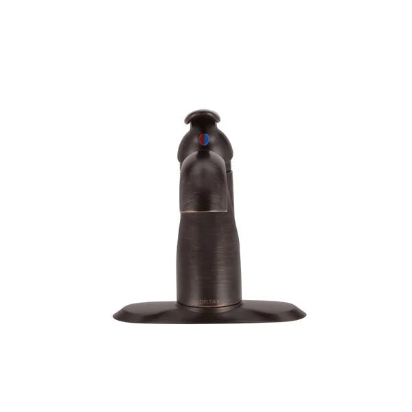 Delta Lahara Venetian Bronze 1-Handle Single Hole/4-in Centerset WaterSense Bathroom Sink Faucet with Drain