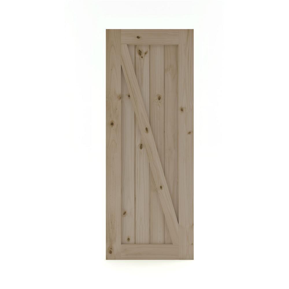 42 in. x 96 in. Z-Shape Knotty Pine Interior Barn Door Slab - Super Arbor