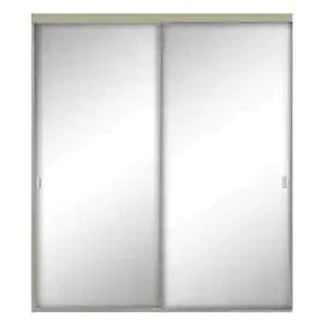 ReliaBilt 9800 Series Boston 60-in x 96-in Satin Silver Frosted Glass Prefinished Aluminum Sliding Door (Hardware Included) - Super Arbor
