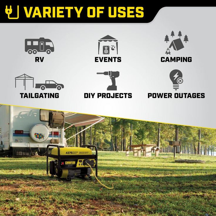 CHAMPION POWER EQUIPMENT 4375/3500-Watt Gasoline Powered RV Ready Port –  Super Arbor