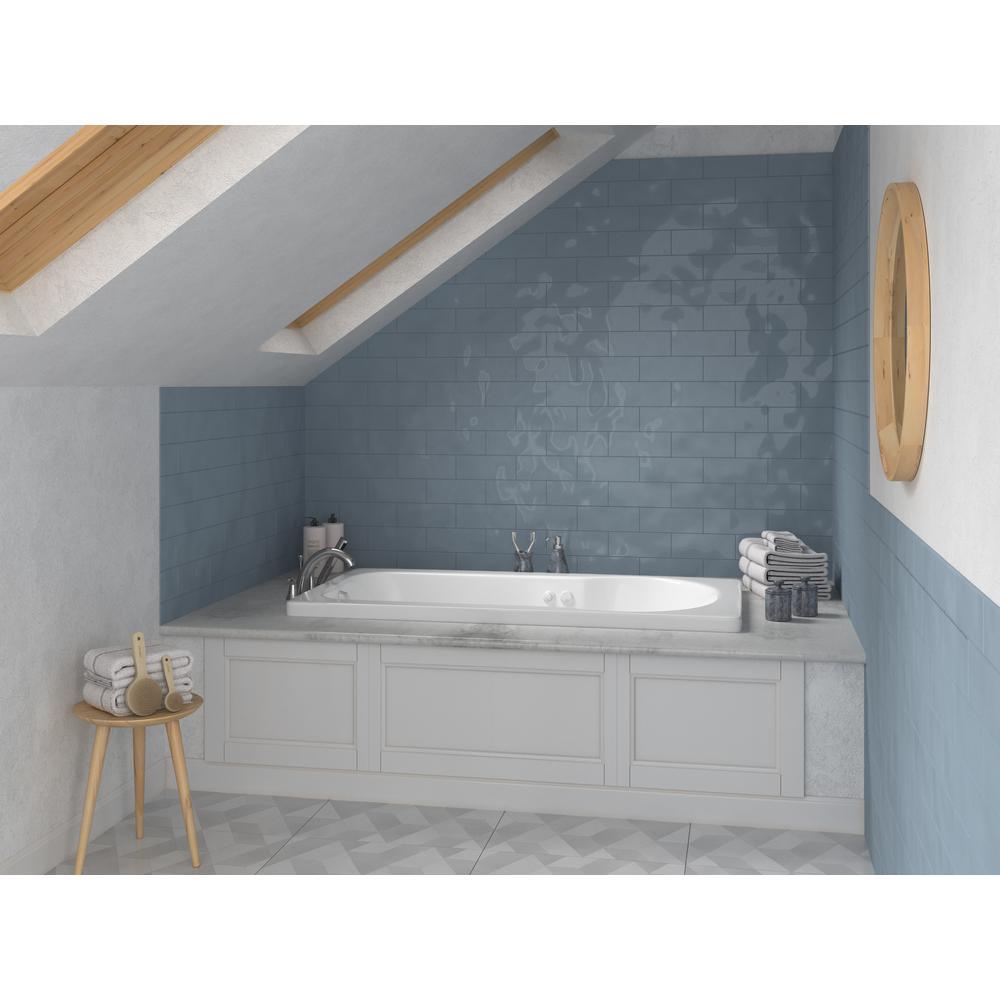 Zircon 5 ft. Right Drain Rectangular Drop-in Whirlpool Bathtub in White - Super Arbor