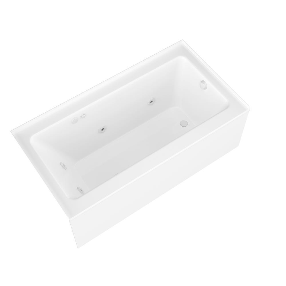 Amber 5 ft. Acrylic Rectangular Drop-in Whirlpool Bathtub in White - Super Arbor