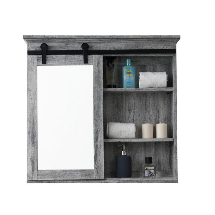 31 in. x 29 in. Barn Door Medicine Cabinet