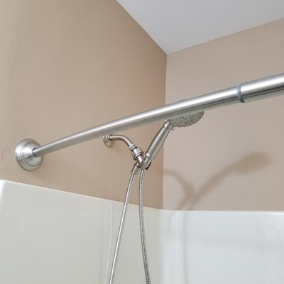 54 in. - 72 in. Adjustable Length Curved Shower Rod in Chrome