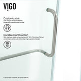 Piedmont 36.125 in. x 73.375 in. Frameless Neo-Angle Hinged Corner Shower Enclosure in Brushed Nickel with Clear Glass - Super Arbor