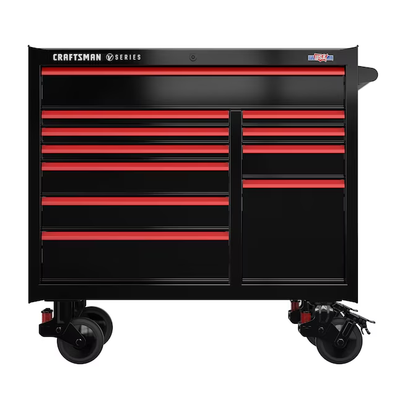 CRAFTSMAN V-Series 41-in W x 40-in H 11-Drawer Steel Rolling Tool Cabinet (Black)