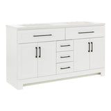 Style Selections Cauley 60-in White Double Sink Bathroom Vanity with White Cultured Marble Top