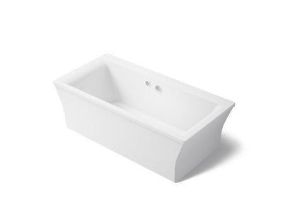 KOHLER Stargaze 72 in. x 36 in. Acrylic Flatbottom Freestanding Bathtub with Bask Heated Surface in White