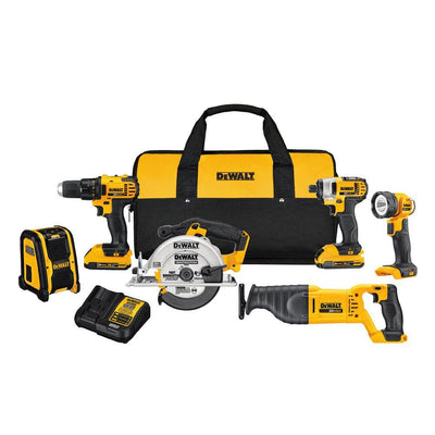 20-Volt MAX Lithium-Ion Cordless Combo Kit (6-Tool) with (2) Batteries 2Ah, Charger and Tool Bag - Super Arbor