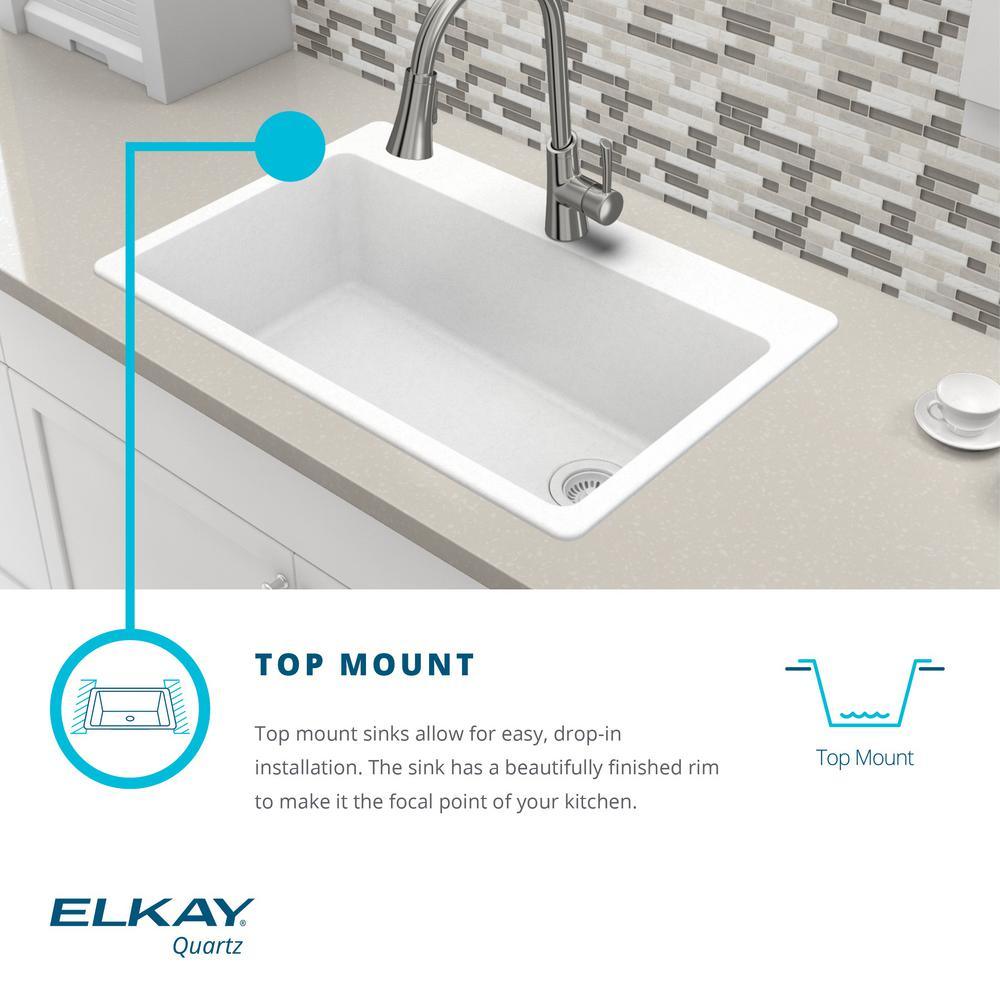 Quartz Classic Perfect Drain Drop-In 25 in. Laundry Sink in Gray - Super Arbor