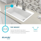 Quartz Classic Perfect Drain Drop-In 25 in. Laundry Sink in Gray - Super Arbor