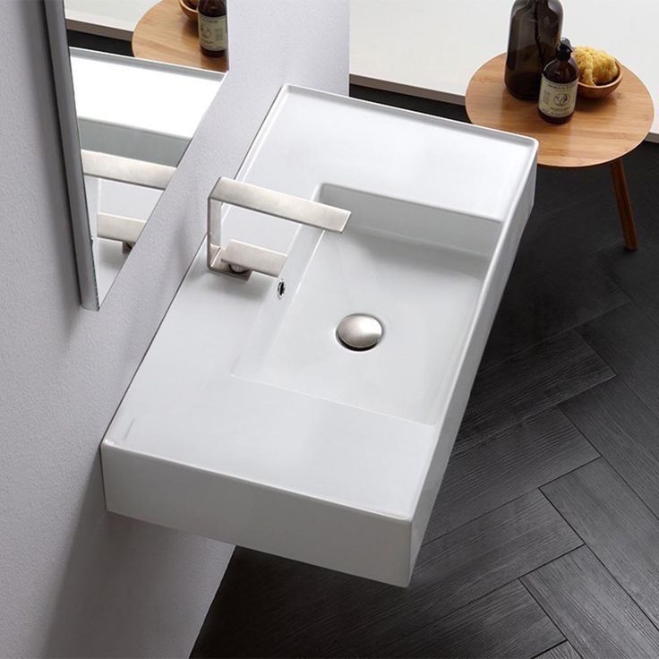 Nameeks Teorema Wall Mounted Bathroom Sink in White