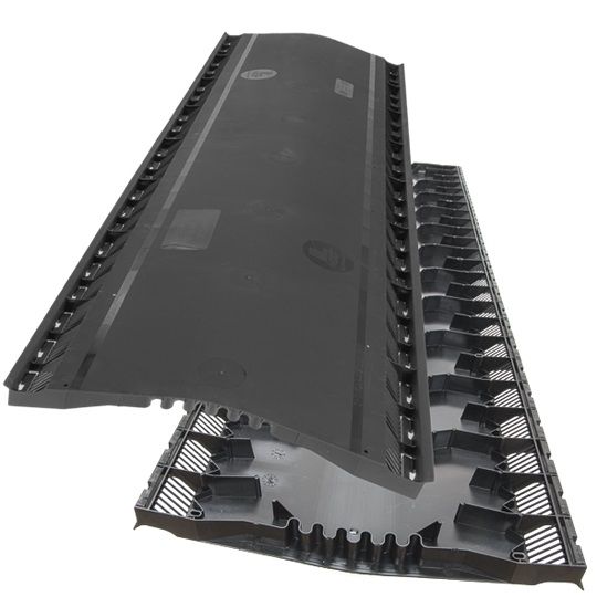 Mini Ridge Pro TRI-BUILT OmniRidge Pro Shingle-Over Ridge Vent with Nails, 4' Black ...
