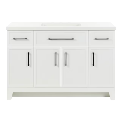 Style Selections Potter 48-in White Single Sink Bathroom Vanity with White Cultured Marble Top